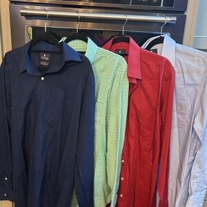 4 Stafford travel performance super dress shirts sz 17 (36-37)